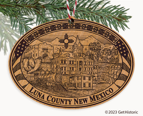 Luna County New Mexico Engraved Natural Ornament