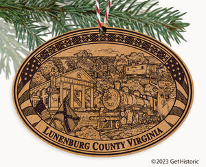 Lunenburg County Virginia Engraved Natural Ornament