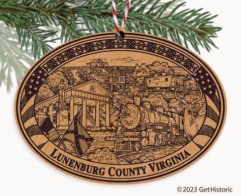 Lunenburg County Virginia Engraved Natural Ornament