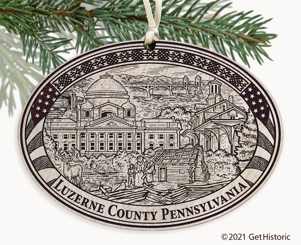 Luzerne County Pennsylvania Engraved Ornament