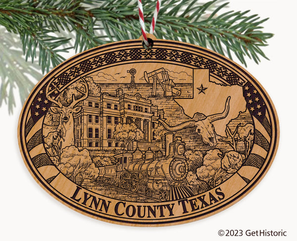 Lynn County Texas Engraved Natural Ornament