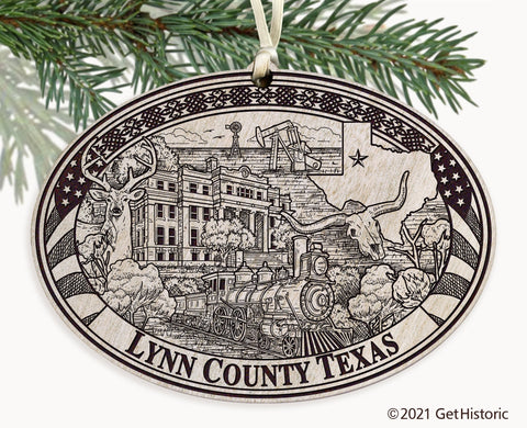 Lynn County Texas Engraved Ornament