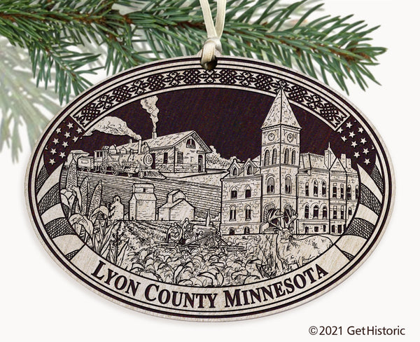 Lyon County Minnesota Engraved Ornament