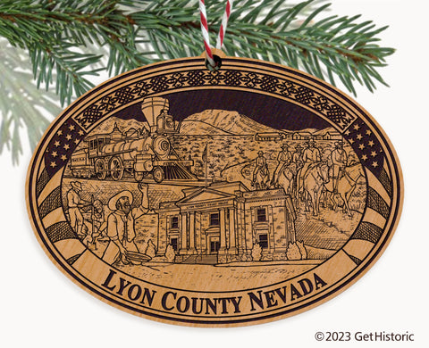 Lyon County Nevada Engraved Natural Ornament