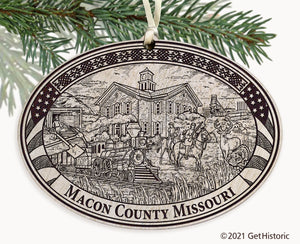 Macon County Missouri Engraved Ornament