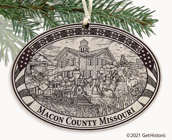 Macon County Missouri Engraved Ornament