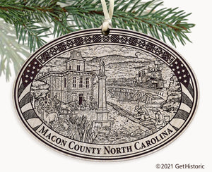 Macon County North Carolina Engraved Ornament