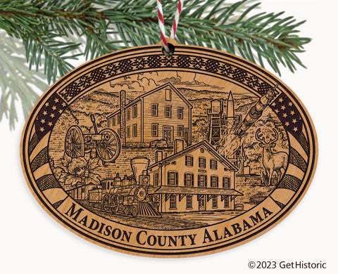 Madison County Alabama Engraved Natural Ornament