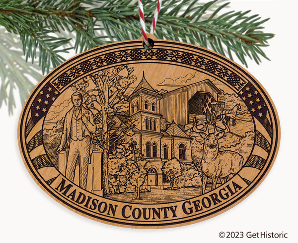 Madison County Georgia Engraved Natural Ornament