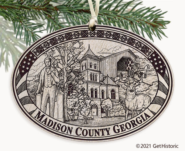 Madison County Georgia Engraved Ornament
