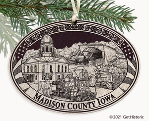 Madison County Iowa Engraved Ornament