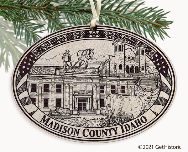 Madison County Idaho Engraved Ornament
