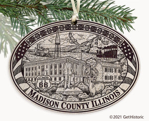 Madison County Illinois Engraved Ornament