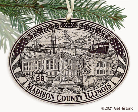 Madison County Illinois Engraved Ornament