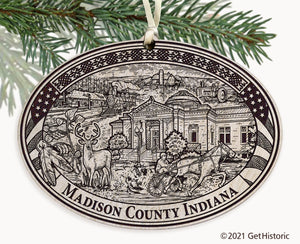 Madison County Indiana Engraved Ornament
