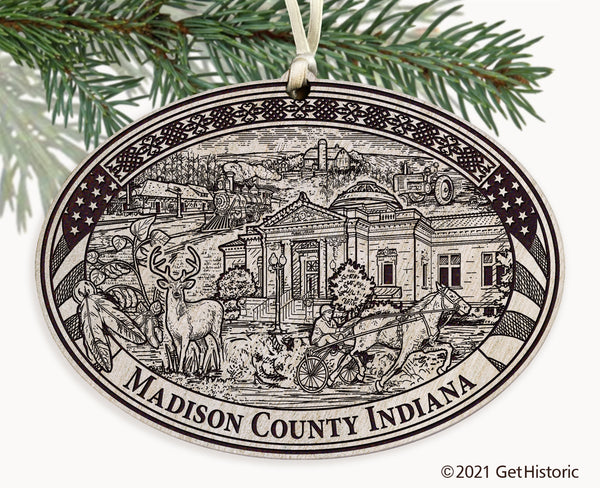 Madison County Indiana Engraved Ornament