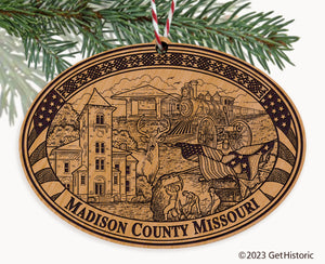 Madison County Missouri Engraved Natural Ornament