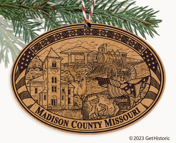 Madison County Missouri Engraved Natural Ornament