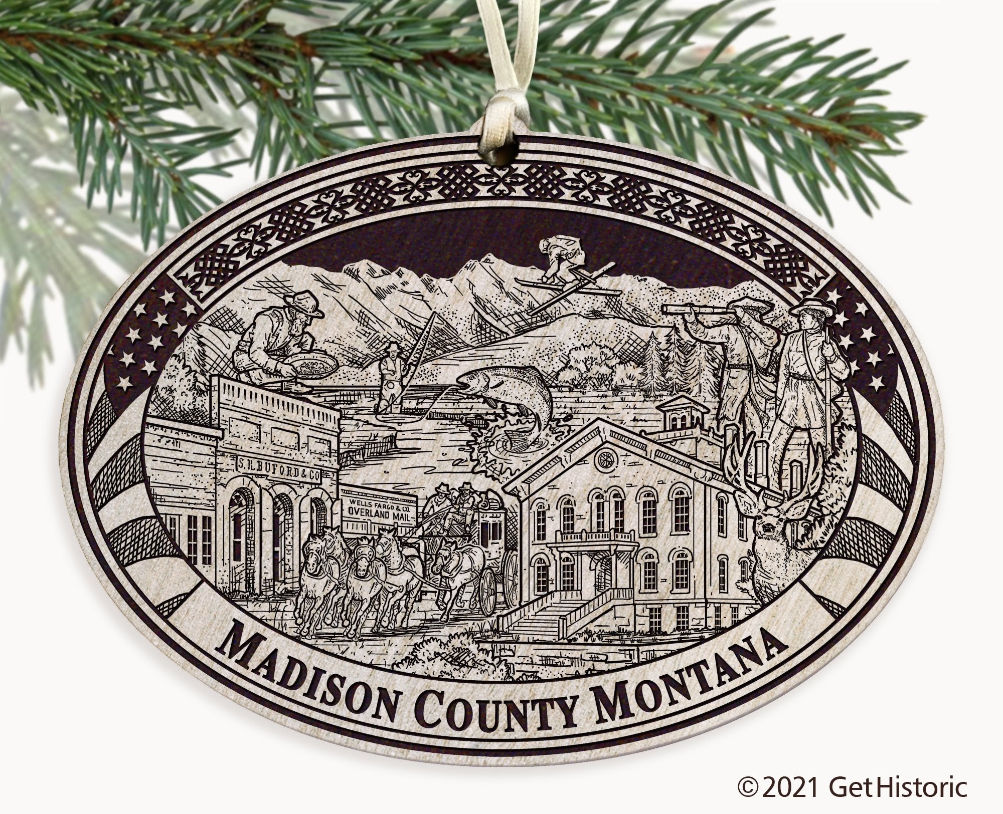 Madison County Montana Engraved Ornament