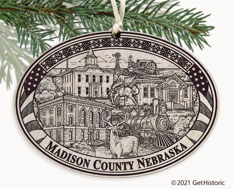 Madison County Nebraska Engraved Ornament