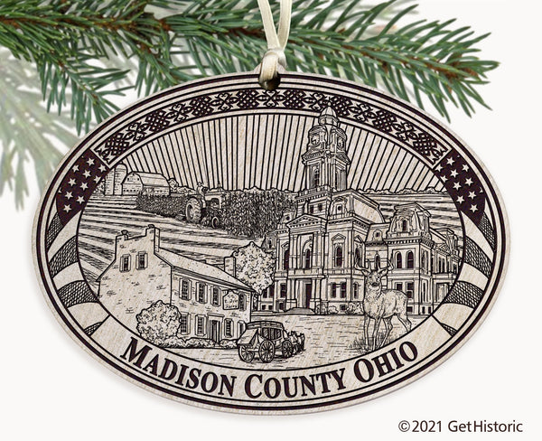 Madison County Ohio Engraved Ornament
