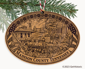 Madison County Tennessee Engraved Natural Ornament