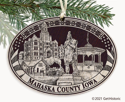 Mahaska County Iowa Engraved Ornament
