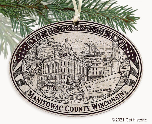 Manitowoc County Wisconsin Engraved Ornament