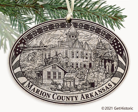 Marion County Arkansas Engraved Ornament