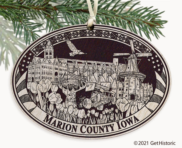 Marion County Iowa Engraved Ornament