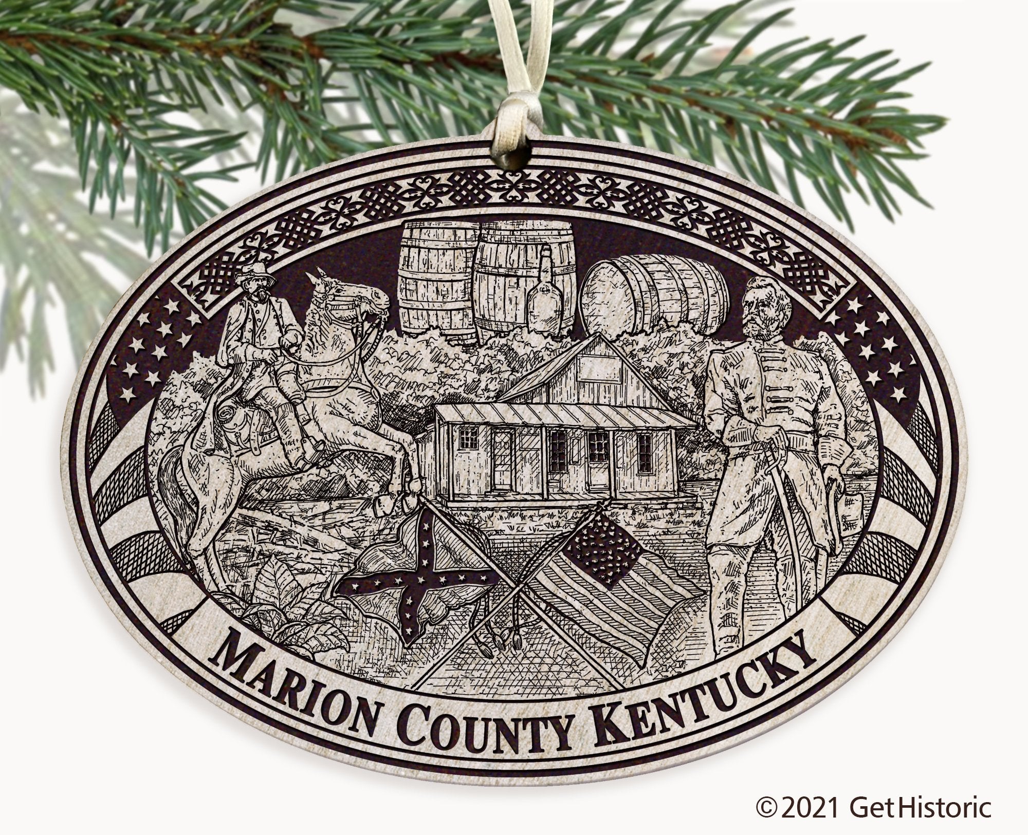 Marion County Kentucky Engraved Ornament