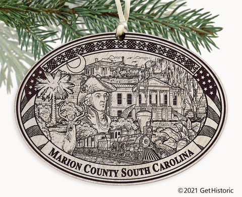 Marion County South Carolina Engraved Ornament