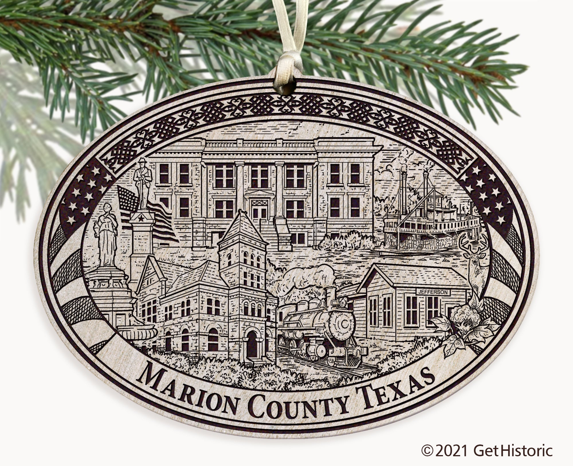 Marion County Texas Engraved Ornament