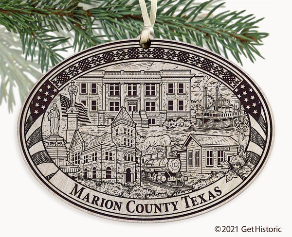 Marion County Texas Engraved Ornament