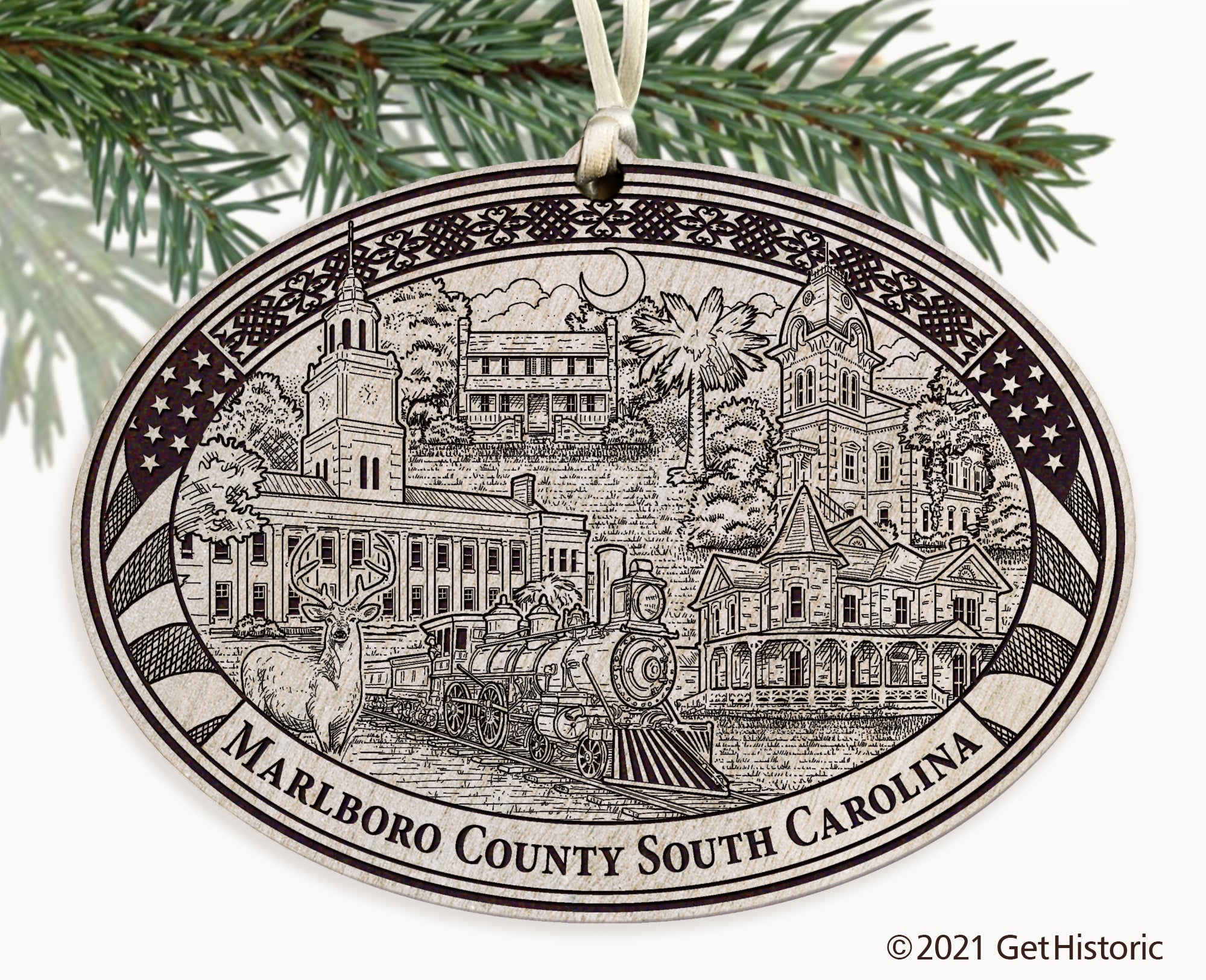 Marlboro County South Carolina Engraved Ornament