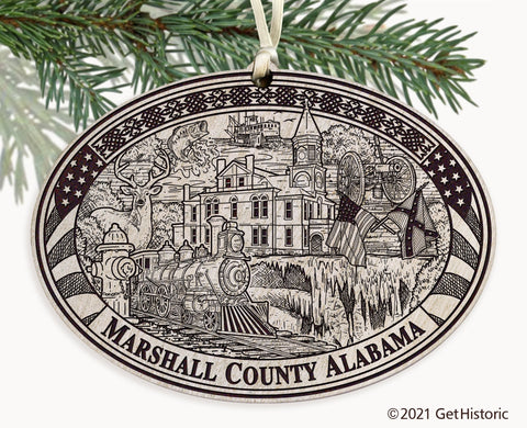 Marshall County Alabama Engraved Ornament