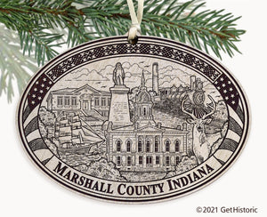 Marshall County Indiana Engraved Ornament