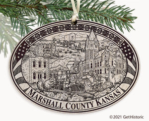 Marshall County Kansas Engraved Ornament