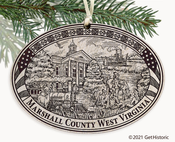 Marshall County West Virginia Engraved Ornament