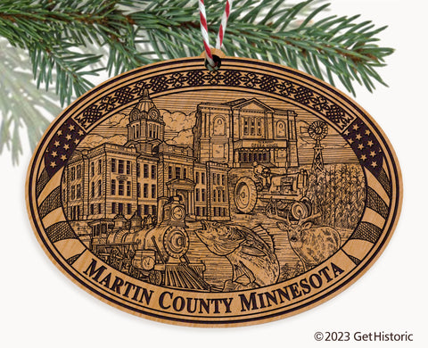 Martin County Minnesota Engraved Natural Ornament