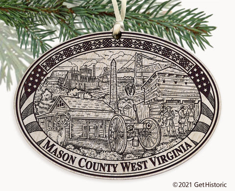 Mason County West Virginia Engraved Ornament