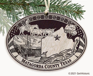Matagorda County Texas Engraved Ornament