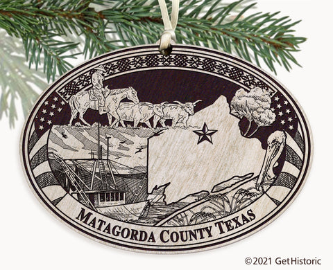 Matagorda County Texas Engraved Ornament