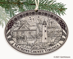 Mathews County Virginia Engraved Ornament