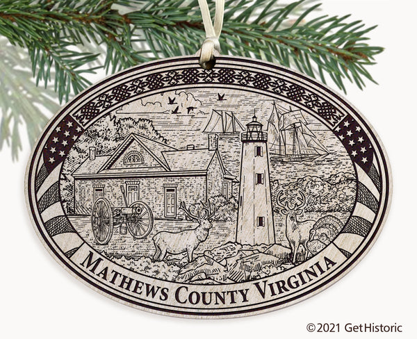 Mathews County Virginia Engraved Ornament