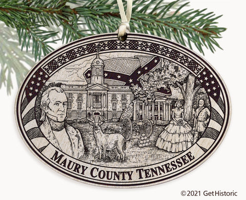 Maury County Tennessee Engraved Ornament