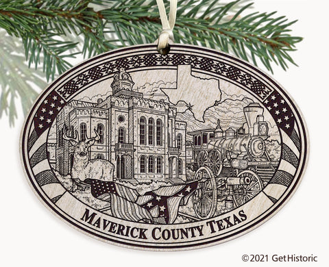 Maverick County Texas Engraved Ornament