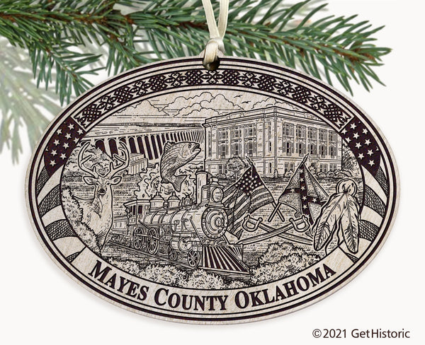 Mayes County Oklahoma Engraved Ornament