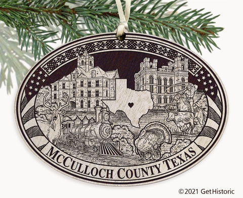 McCulloch County Texas Engraved Ornament