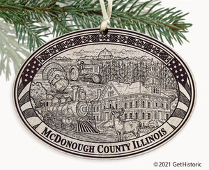 McDonough County Illinois Engraved Ornament